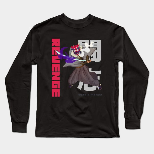 Demon Slayer Oni Warrior Revenge Japanese Anime Manga Long Sleeve T-Shirt by Tip Top Tee's